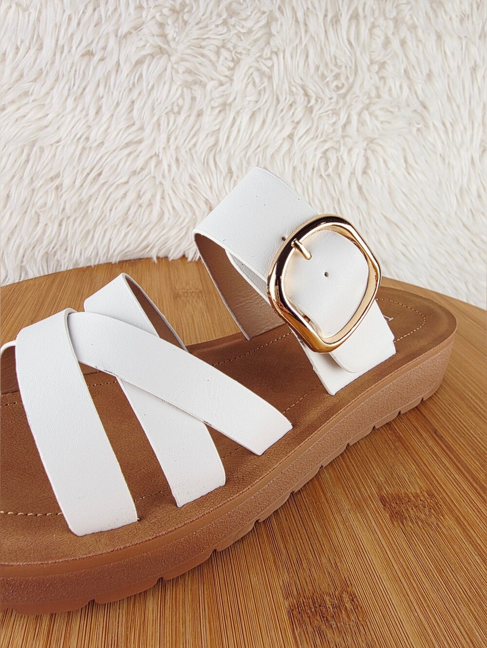 WOMEN'S SLIP ON SANDALS ( OTTO -22 WHITE) - Picture 8 of 9